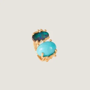BoHo ring med turkis og opal