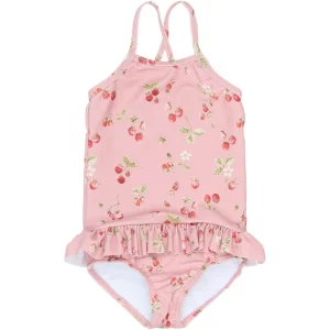 PPEm Frill Swimsuit - Misty Rose Strawberry AOP