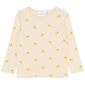 TNSTSmilla Langærmet Rib Bluse - Gardenia AOP