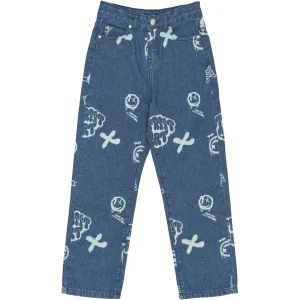 TNSlate Baggy Fit Jeans - Medium Blue Denim AOP